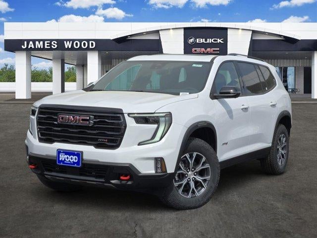 2026 GMC Acadia AT4 in Summit White — front three-quarter view