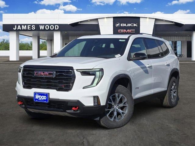 2026 GMC Acadia AT4 in Summit White — front three-quarter view