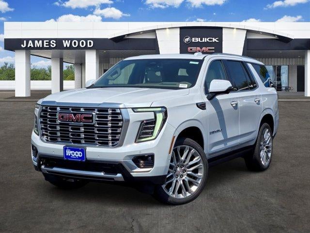 2026 GMC Yukon Denali in Glacier White Tricoat — front three-quarter view