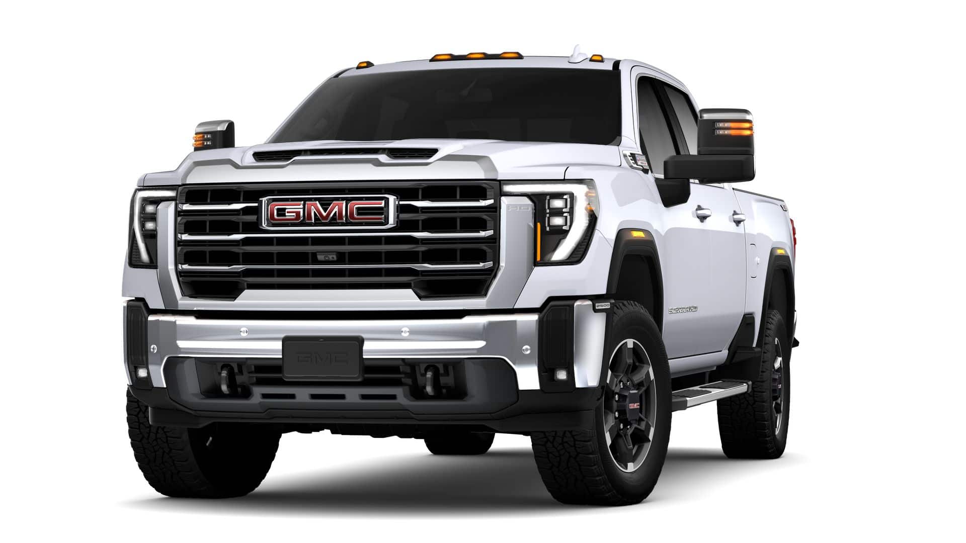 2026 GMC Sierra 2500 HD SLT in Glacier White Tricoat — front three-quarter view