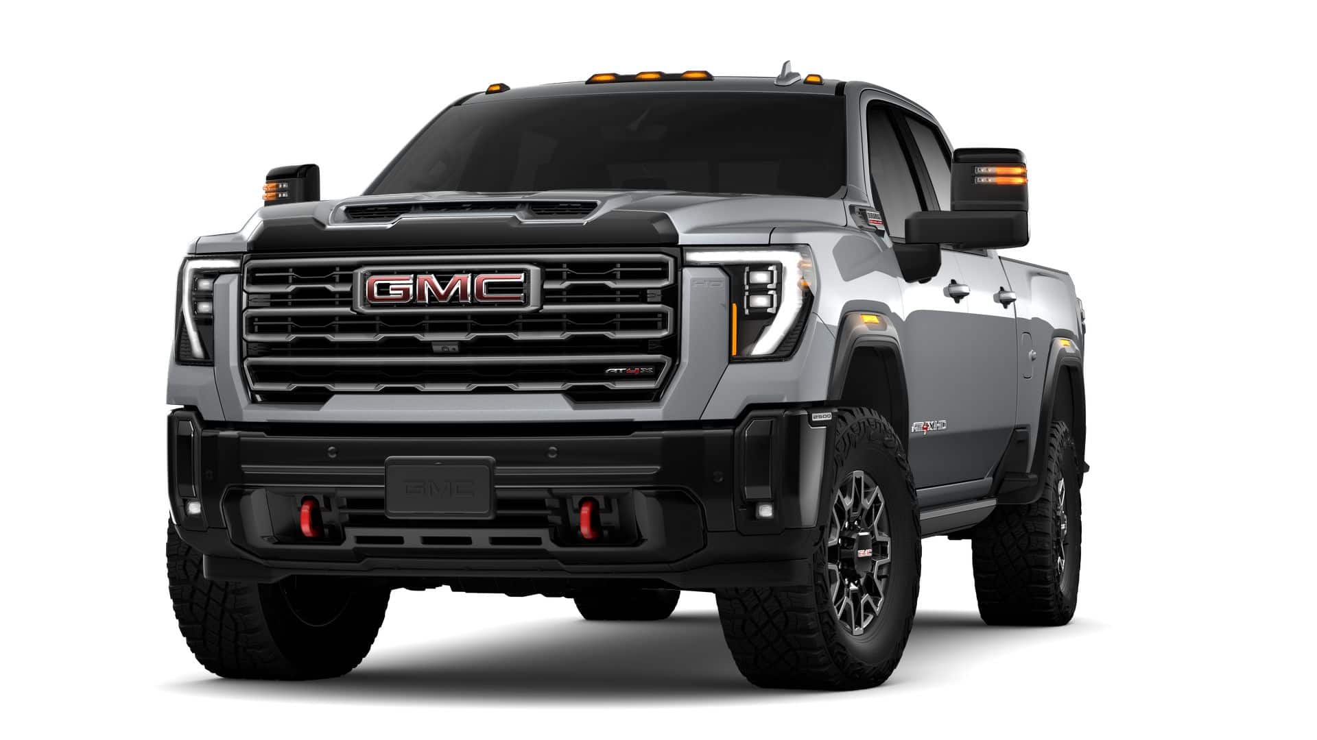 2026 GMC Sierra 2500 HD AT4X in Sterling Metallic — front three-quarter view