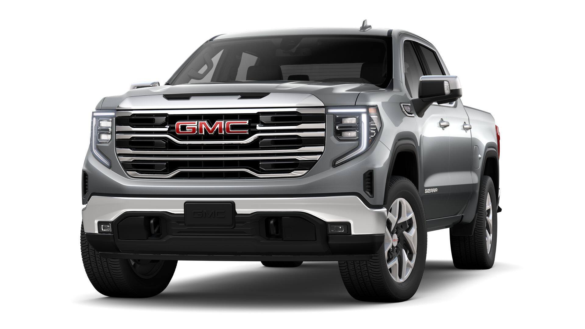 2026 GMC Sierra 1500 SLT in Sterling Metallic — front three-quarter view