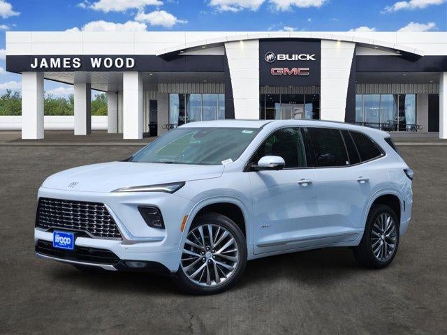 2026 Buick Enclave Avenir in Iridescent White Tricoat — front three-quarter view